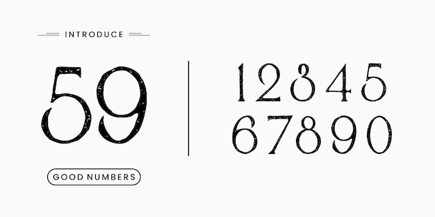 Elegante tipografía de números para varias aplicaciones con fondo blanco