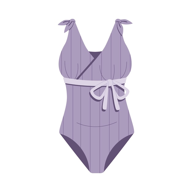 Elegante traje de baño femenino aislado sobre fondo blanco.