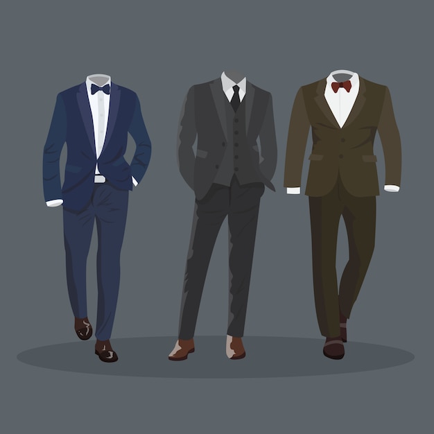 Vector elegante traje formal de hombre