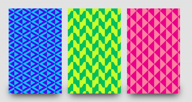 Vector elegante triángulo formas patrón banner conjunto de tres