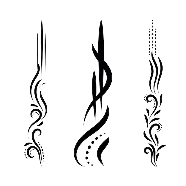 elegante vector caligráfico decorativo elemento ornamental conjunto floral decorativo divisores conjunto de diseño