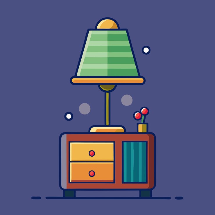 Vector elegante vector de lámpara de cabecera diseño detallado y acogedor para la iluminación de la decoración del hogar