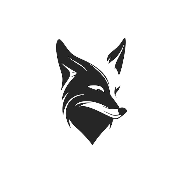 Un elegante vector de logotipo de zorro blanco y negro perfecto para su marca