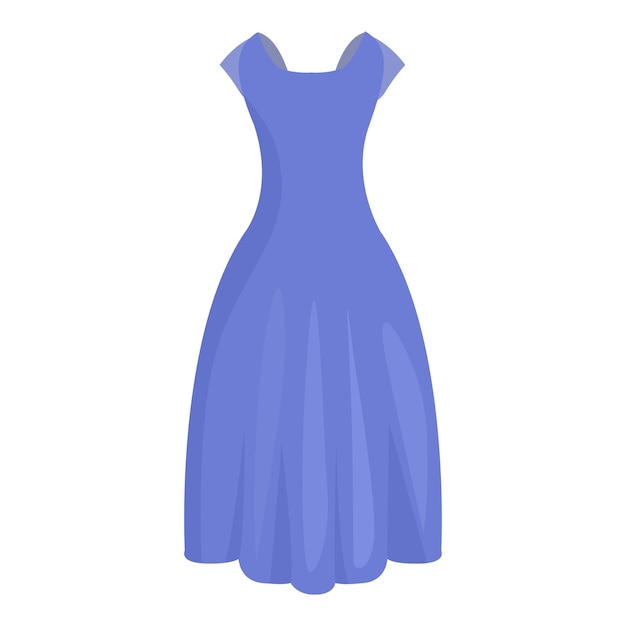 El elegante vestido azul largo que fluye en el viento