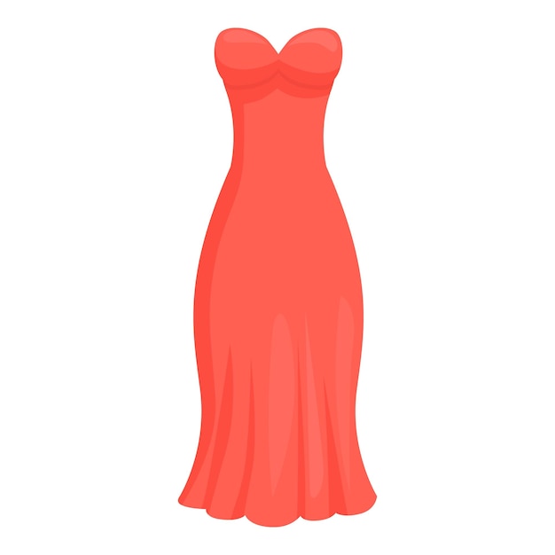 El elegante vestido rojo largo fluye sobre un fondo blanco