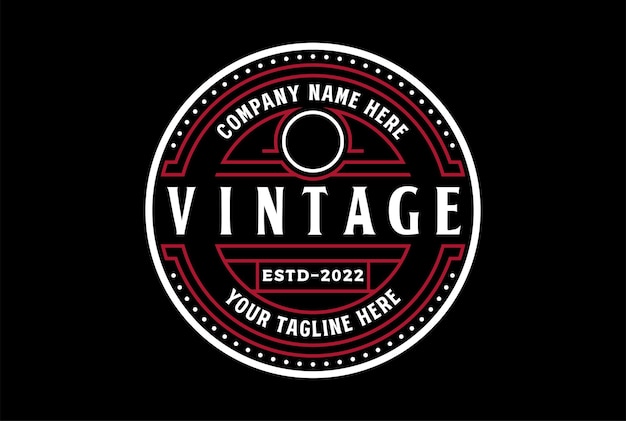 Elegante Vintage Retro Steampunk Insignia Emblema Etiqueta Sello Logo Diseño Vector