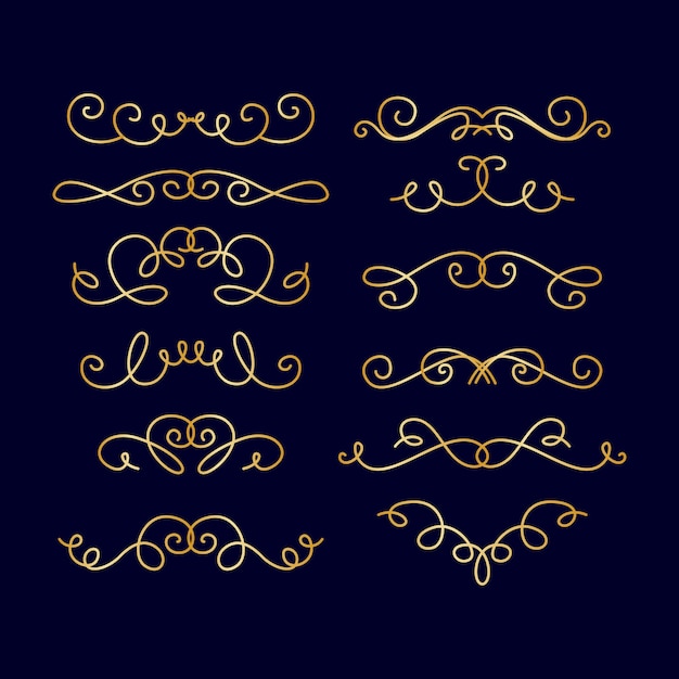 Elegantes adornos giratorios de oro y divisores decorativos