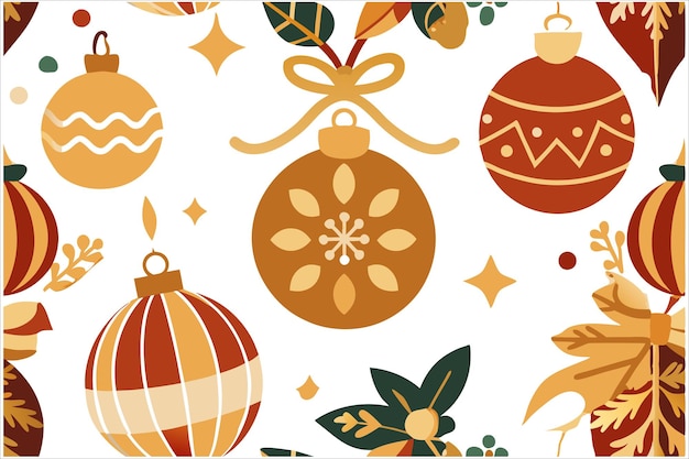 Elegantes adornos navideños Colección vectorial