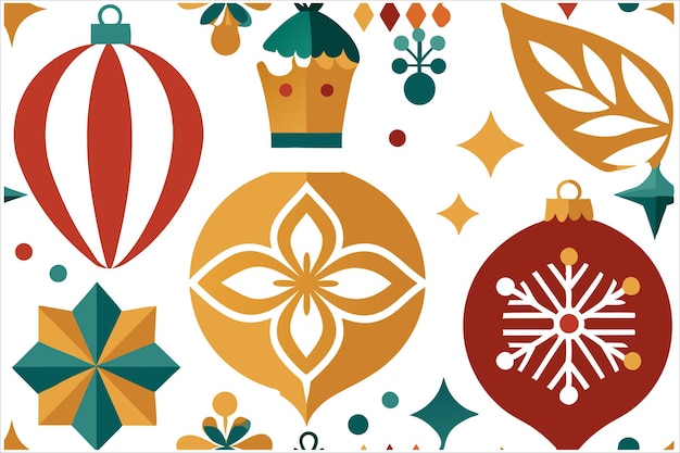 Elegantes adornos navideños Colección vectorial