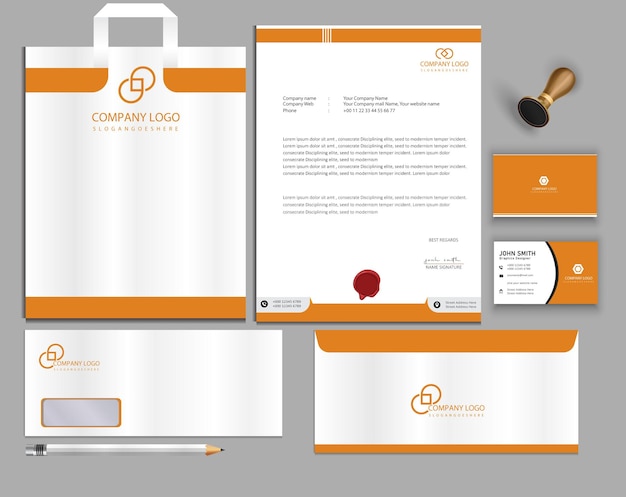 elegantes artículos de papelería de negocios con diseño vectorial