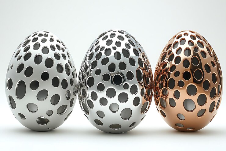 Vector elegantes bolas ornamentales de plata con intrincados diseños en espiral