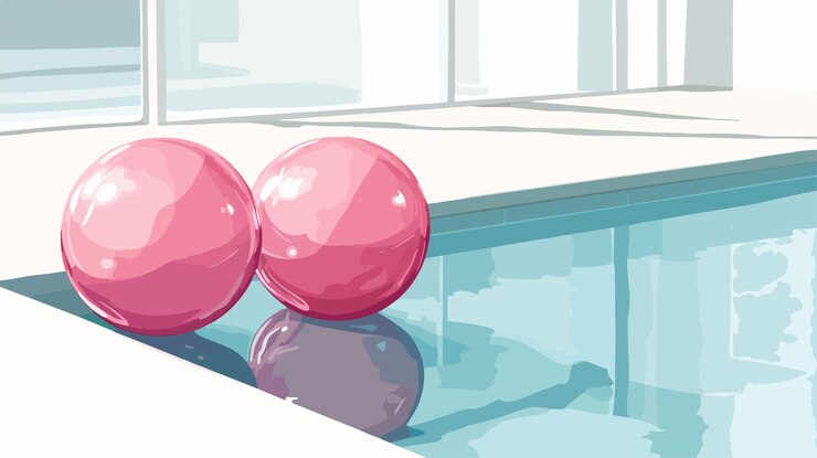 Vector elegantes bolas de vidrio rosadas una cerca de la otra