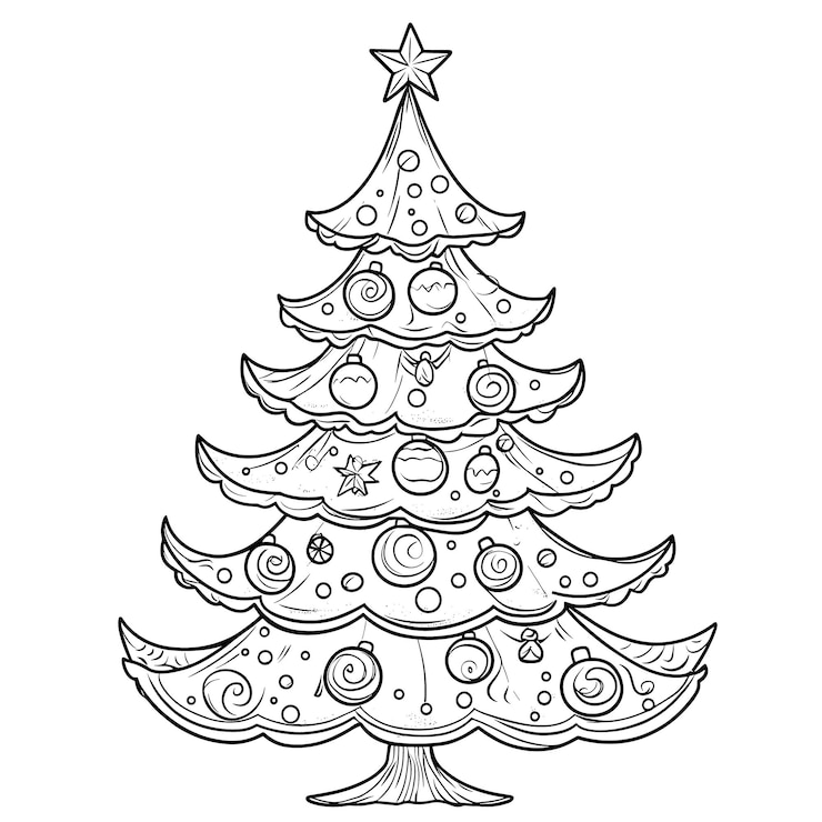 Vector elegantes cintas revolotean en la decoración del árbol de navidad