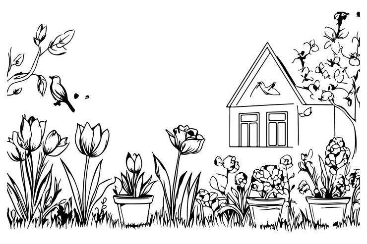 Elegantes diseños florales dibujados a mano