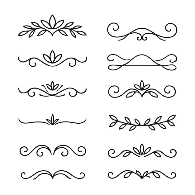 Elegantes elementos de diseño caligráfico vintage y lujos decorativos