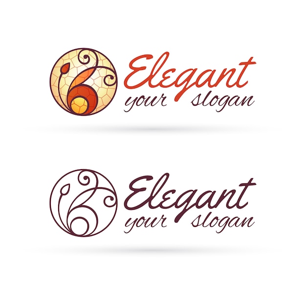 Elegantes elementos de diseño de logotipo lineart