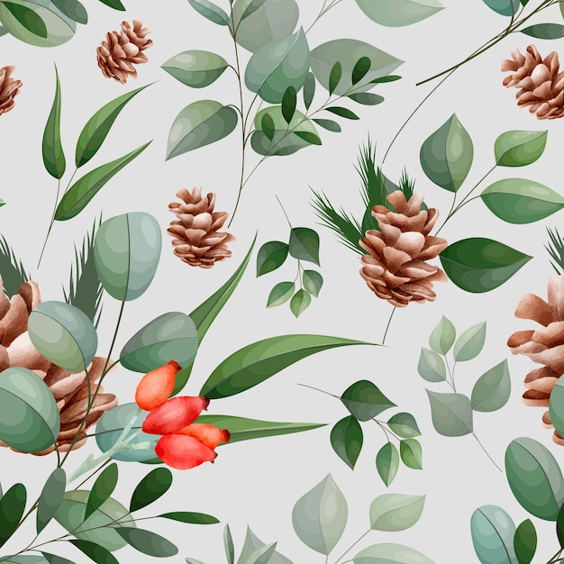 elegantes hojas de vegetación con un patrón sin costuras
