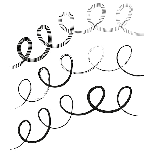 Elegantes ilustraciones de cintas de bucle Arte de líneas continuas con bucles abstractos Curvas fluidas