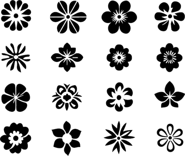 Elegantes ilustraciones de rosas blancas y negras