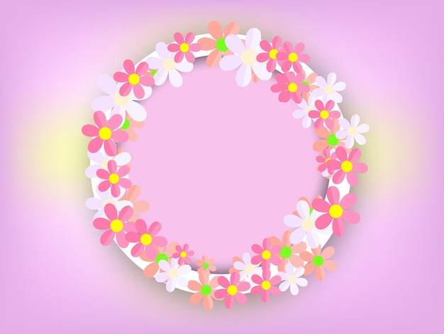 Elegantes ilustraciones vectoriales de flores con fondo femenino