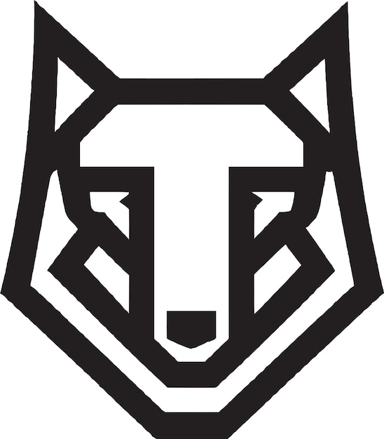 Elegantes ilustraciones de Zebra HVector de lobo con escudo y logo de banner ead Icon en blanco y negro