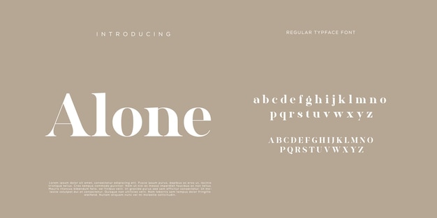 Elegantes letras del alfabeto fuente y número letras clásicas diseños de moda minimalista modo de tipografía