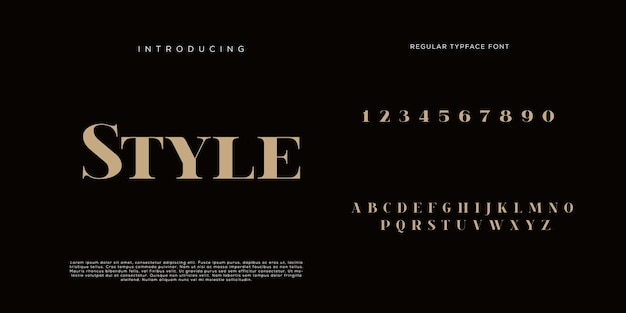 Elegantes letras del alfabeto fuente y número letras clásicas diseños de moda minimalista modo de tipografía