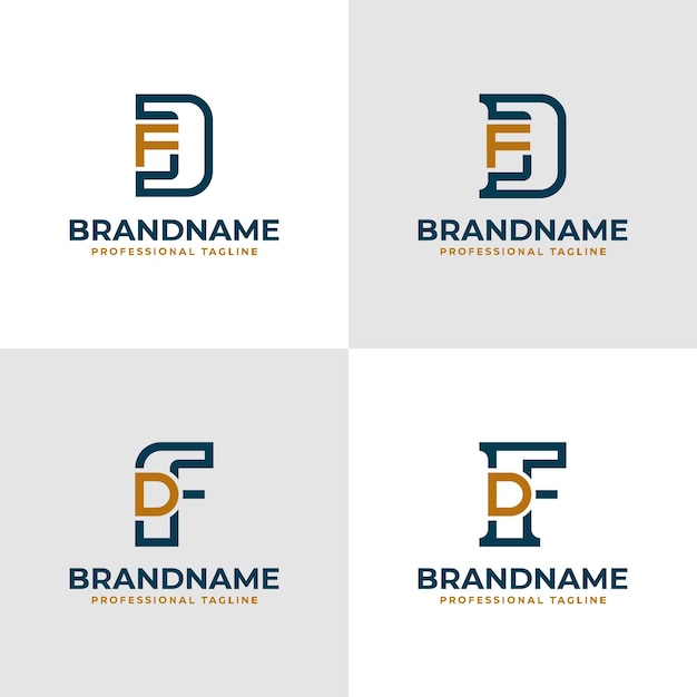 Vector elegantes letras df y monograma fd logotipo adecuado para negocios con las iniciales fd o df