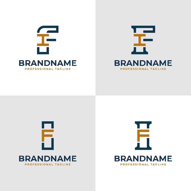 Elegantes letras FI e IF Monograma Logotipo adecuado para negocios con las iniciales FI o IF