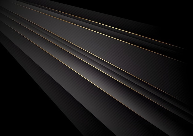 Elegantes líneas abstractas negras y doradas