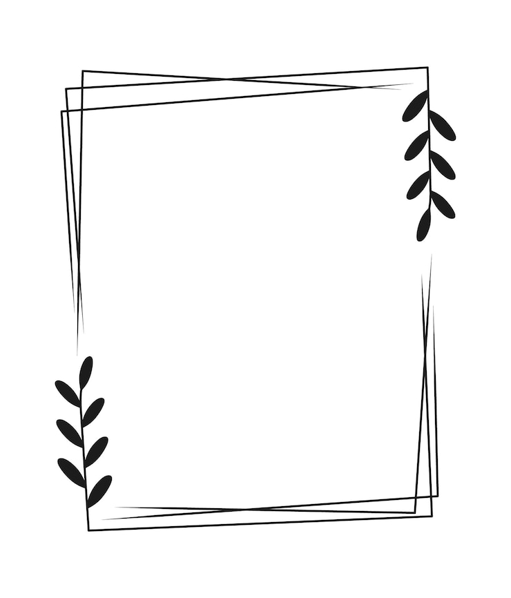 Vector elegantes marcos con flores y hojas dibujadas a mano plantillas de diseño en estilo línea fondo vectorial