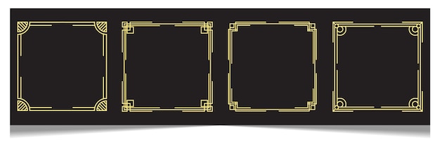 Vector elegantes marcos vectoriales geométricos con marco decorativo y líneas de borde, conjunto de marcos clásicos