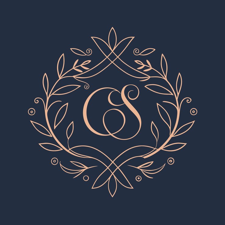 Vector elegantes monogramas de boda dibujados a mano elegante y delicado diseño de logotipo