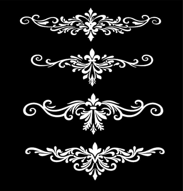 Elegantes y ornamentadas flores y divisores