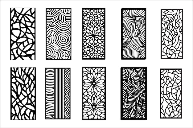 Elegantes paneles de pantalla cortados por láser Archivos DXF descargables para diseños personalizados