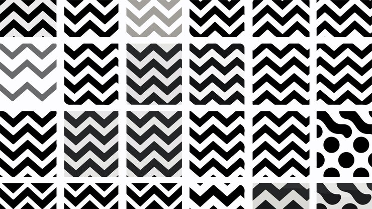 Vector elegantes patrones geométricos de zigzag en blanco y negro sin costuras