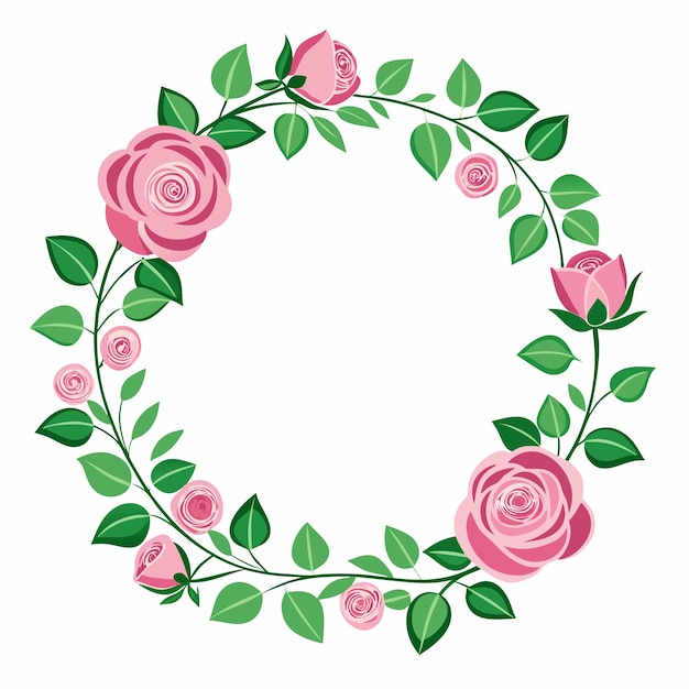 Elegantes pequeñas rosas rosas diseño vectorial de la frontera