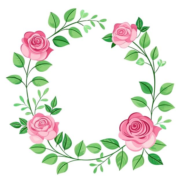 Elegantes pequeñas rosas rosas diseño vectorial de la frontera