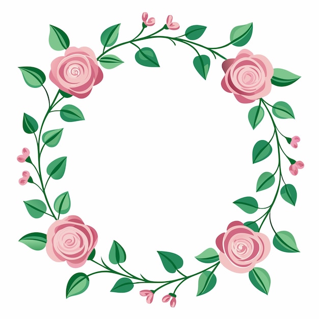 Elegantes pequeñas rosas rosas diseño vectorial de la frontera