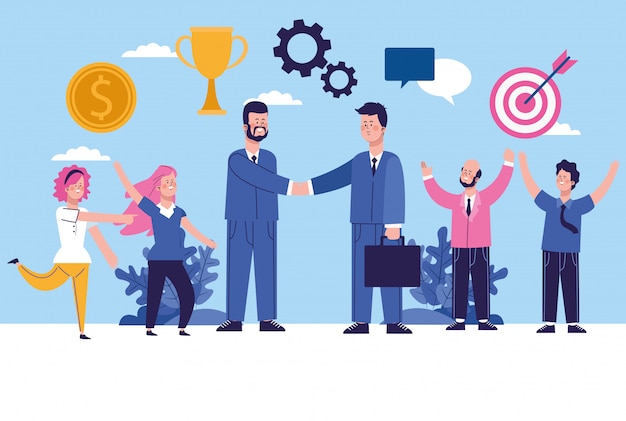 elegantes personajes de trabajadores de personas de negocios