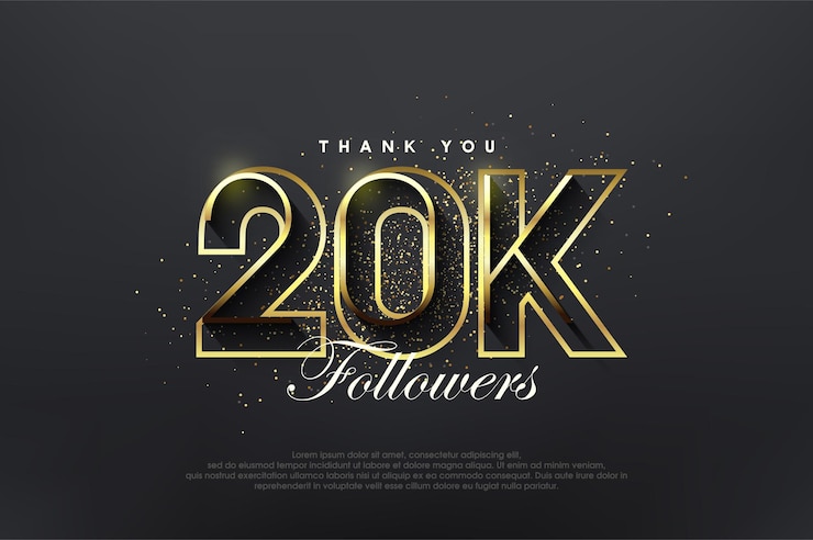 Vector elegantes seguidores dorados de 20k lujoso diseño simple para celebración