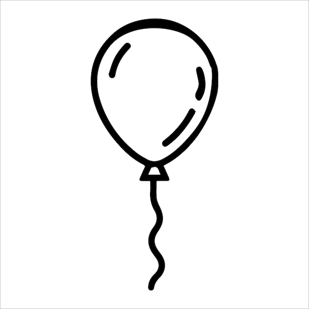 Elegantes siluetas vectoriales de íconos de globos en fondo blanco para logotipos y marcas