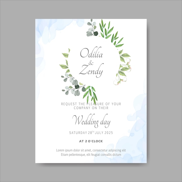 Vector elegantes tarjetas de invitación de boda floral