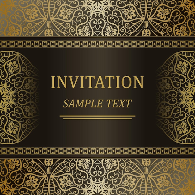 Elegantes tarjetas de invitación Ilustración vectorial Islam Árabe indio