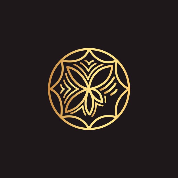 Elemento abstracto para la decoración de oro de diseño Industria de la belleza de oro abstracto y logotipo de moda