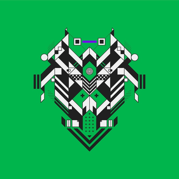 Elemento abstracto del diseño geométrico en fondo colorido. Diseño futurista, formas geométricas.
