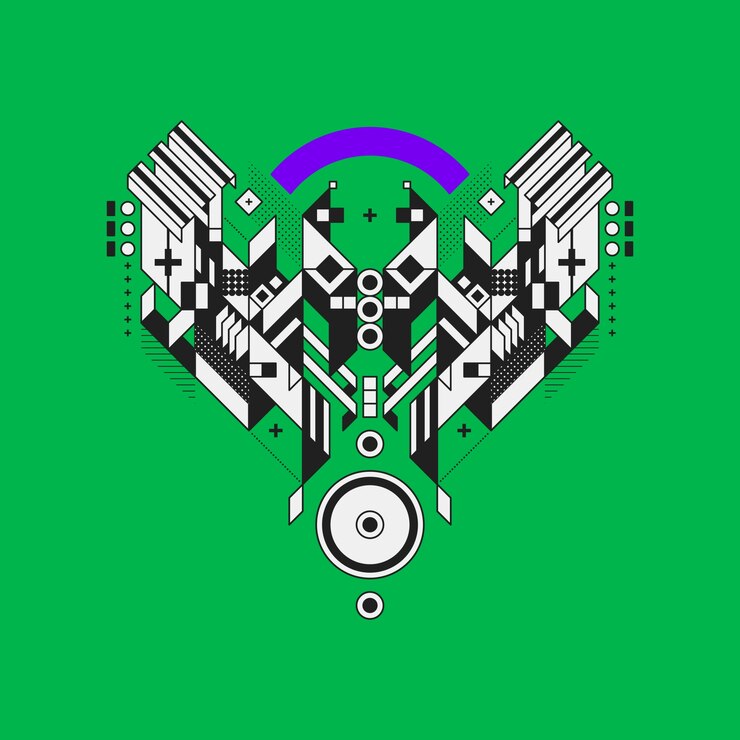 Vector elemento abstracto del diseño geométrico en fondo colorido. diseño futurista, formas geométricas.