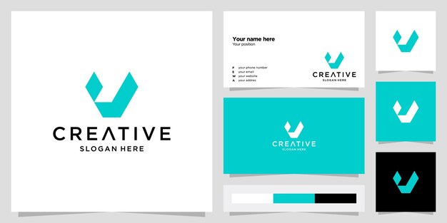 Elemento abstracto en forma de U con plantilla de tarjeta de visita Mejor para identidades y logotipos