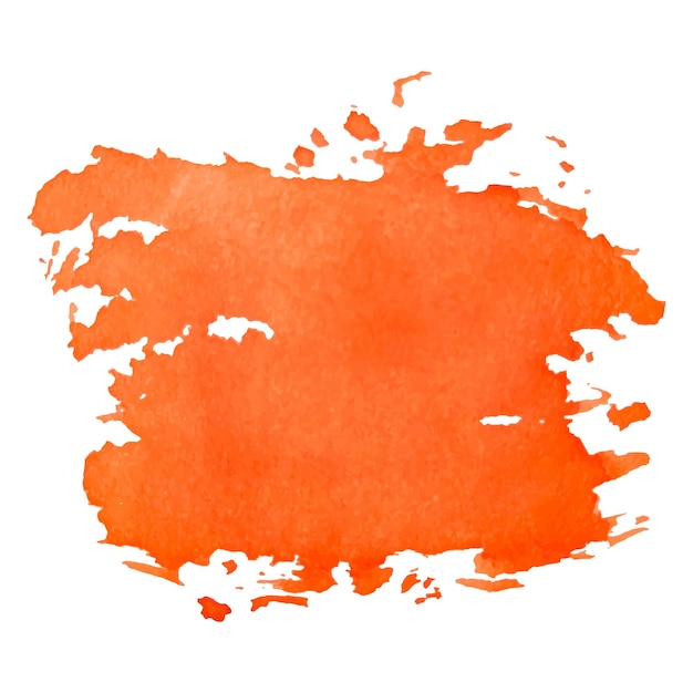 Elemento abstracto vectorial. Mancha de acuarela, gouache. Forma libre. Pincel de textura naranja.
