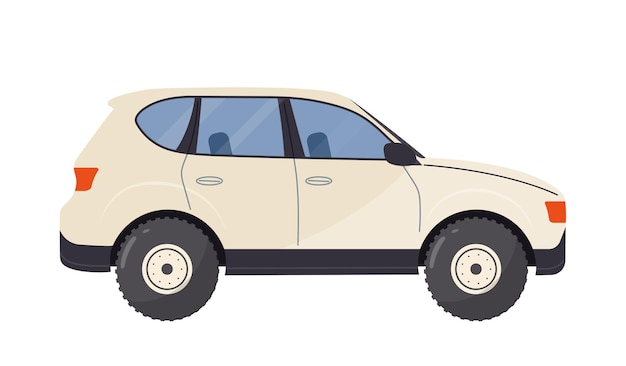 Elemento de accionamiento del automóvil Hatchback blanco Transporte y vehículo Automóvil Transporte viajes y viajes Sticker de redes sociales Ilustración vectorial plana